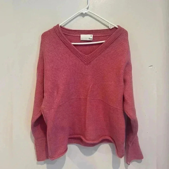 Aritzia Wilfred Free Pink Belgard Merino Wool Sweater - Picture 1 of 5